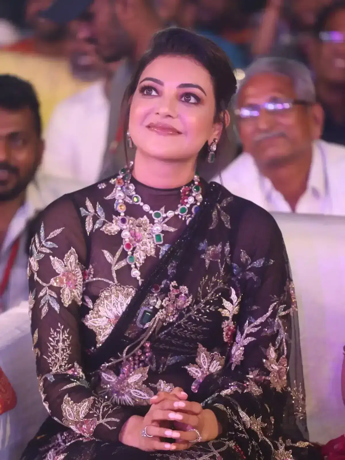 Kajal Aggarwal In Black Saree At Bhagavanth Kesari Movie Launch